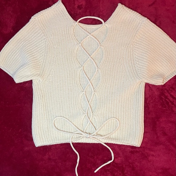 Zara Cream Knit Top - Picture 4 of 7